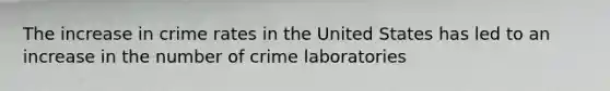 The increase in crime rates in the United States has led to an increase in the number of crime laboratories