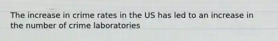 The increase in crime rates in the US has led to an increase in the number of crime laboratories