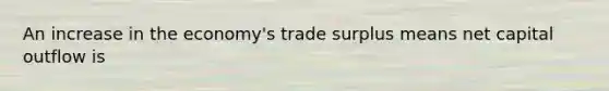 An increase in the economy's trade surplus means net capital outflow is