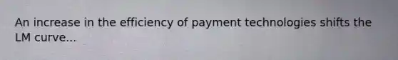 An increase in the efficiency of payment technologies shifts the LM curve...