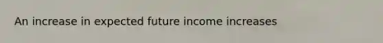 An increase in expected future income increases