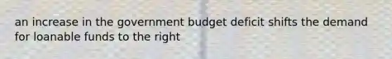 an increase in the government budget deficit shifts the demand for loanable funds to the right