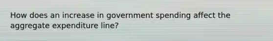 How does an increase in government spending affect the aggregate expenditure line?