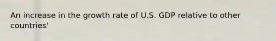 An increase in the growth rate of U.S. GDP relative to other​ countries'