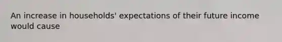 An increase in households' expectations of their future income would cause