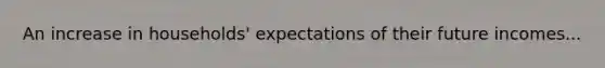 An increase in households' expectations of their future incomes...