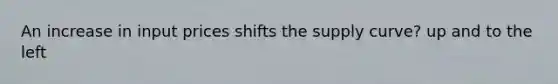 An increase in input prices shifts the supply curve? up and to the left
