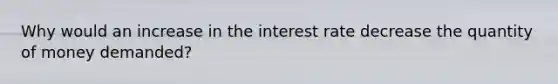 Why would an increase in the interest rate decrease the quantity of money demanded?