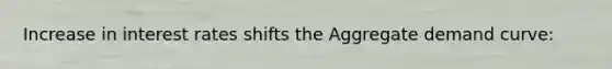 Increase in interest rates shifts the Aggregate demand curve: