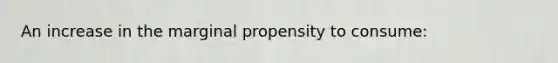 An increase in the marginal propensity to consume: