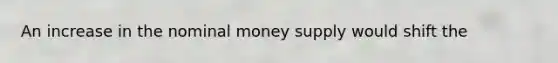 An increase in the nominal money supply would shift the