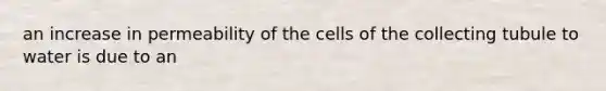 an increase in permeability of the cells of the collecting tubule to water is due to an