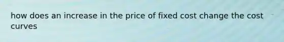 how does an increase in the price of fixed cost change the cost curves