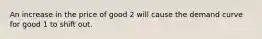 An increase in the price of good 2 will cause the demand curve for good 1 to shift out.