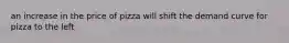 an increase in the price of pizza will shift the demand curve for pizza to the left