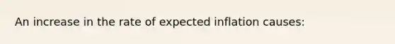 An increase in the rate of expected inflation causes: