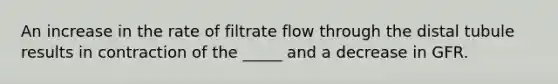 An increase in the rate of filtrate flow through the distal tubule results in contraction of the _____ and a decrease in GFR.