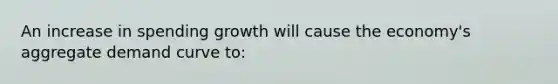 An increase in spending growth will cause the economy's aggregate demand curve to: