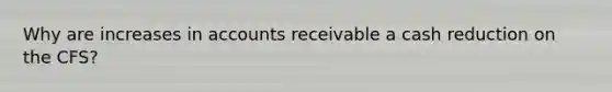 Why are increases in accounts receivable a cash reduction on the CFS?