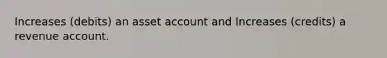 Increases (debits) an asset account and Increases (credits) a revenue account.