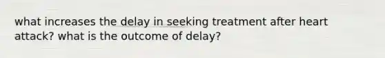 what increases the delay in seeking treatment after heart attack? what is the outcome of delay?