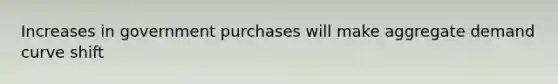 Increases in government purchases will make aggregate demand curve shift