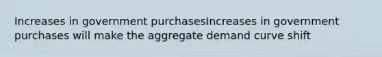 Increases in government purchasesIncreases in government purchases will make the aggregate demand curve shift