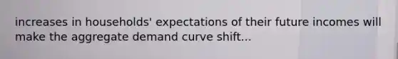 increases in households' expectations of their future incomes will make the aggregate demand curve shift...