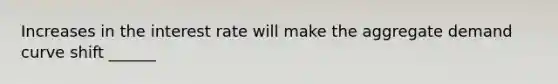 Increases in the interest rate will make the aggregate demand curve shift ______