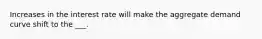 Increases in the interest rate will make the aggregate demand curve shift to the ___.