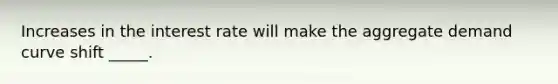 Increases in the interest rate will make the aggregate demand curve shift _____.