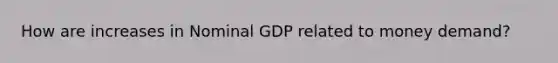 How are increases in Nominal GDP related to money demand?