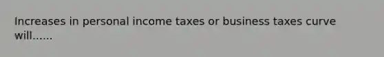 Increases in personal income taxes or business taxes curve will......