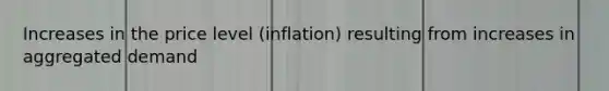 Increases in the price level (inflation) resulting from increases in aggregated demand