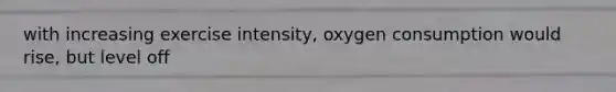 with increasing exercise intensity, oxygen consumption would rise, but level off