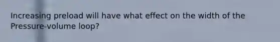 Increasing preload will have what effect on the width of the Pressure-volume loop?