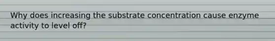 Why does increasing the substrate concentration cause enzyme activity to level off?