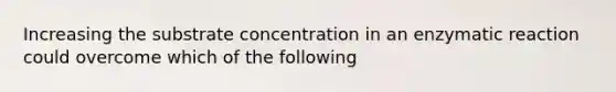 Increasing the substrate concentration in an enzymatic reaction could overcome which of the following