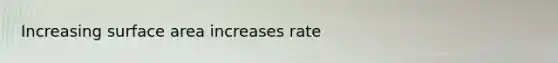 Increasing surface area increases rate