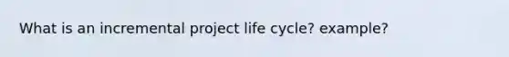 What is an incremental project life cycle? example?