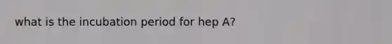 what is the incubation period for hep A?