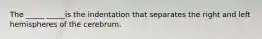 The _____ _____is the indentation that separates the right and left hemispheres of the cerebrum.