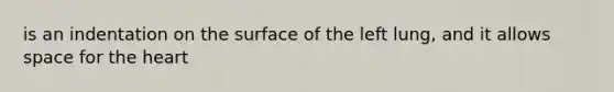 is an indentation on the surface of the left lung, and it allows space for the heart