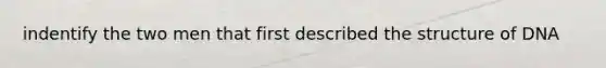 indentify the two men that first described the structure of DNA