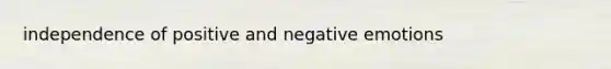 independence of positive and negative emotions