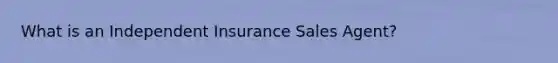 What is an Independent Insurance Sales Agent?