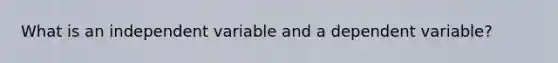 What is an independent variable and a dependent variable?