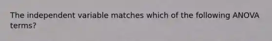 The independent variable matches which of the following ANOVA terms?