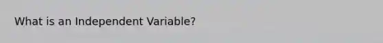 What is an Independent Variable?