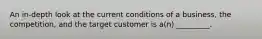 An in-depth look at the current conditions of a business, the competition, and the target customer is a(n) _________.​